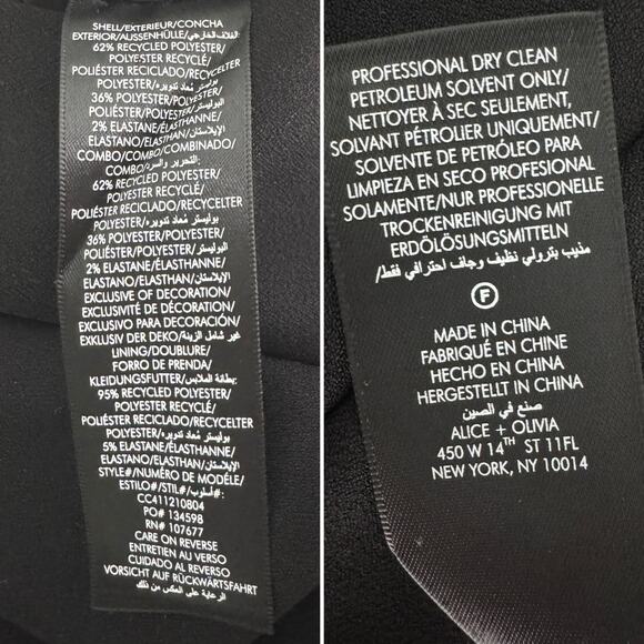 Alice + Olivia Carlena Tuxedo Romper Double Breasted Blazer black beaded size 2 - Picture 12 of 16